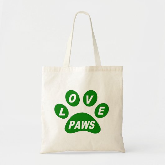 Handtaschen Liebe Paws Green Tragetasche (Vorne)