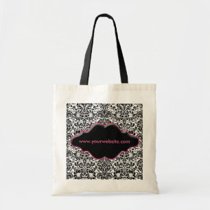 Handtaschen-Taschen-Blumendamast-Schwarz-weißes Tragetasche