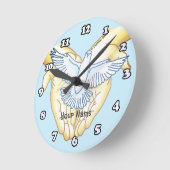 Handtaube Christlich Runde Wanduhr (Winkel)