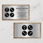 Handtools-Icons | Metal und Verschleißleder Visitenkarte (Vorne/Hinten)