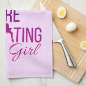 Handtuch Abbildung Skaten Mädchen lila rosa (Viertel Falte)