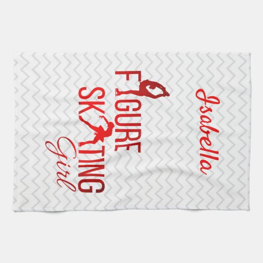 Handtuch Abbildung Skaten Mädchen rot (Horizontal)