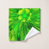 Handtuch Abstrakte Linien Grüne Blume Badhandtuch Set (Waschlappen)
