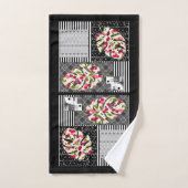 Handtuch Abstrakte Patchwork Steppdecke Steppdecke Badhandtuch Set (Handtuch)