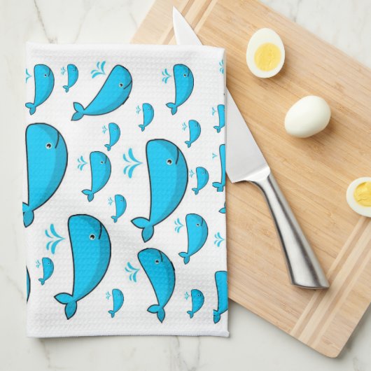 Handtuch aus Blauwal (Viertel Falte)