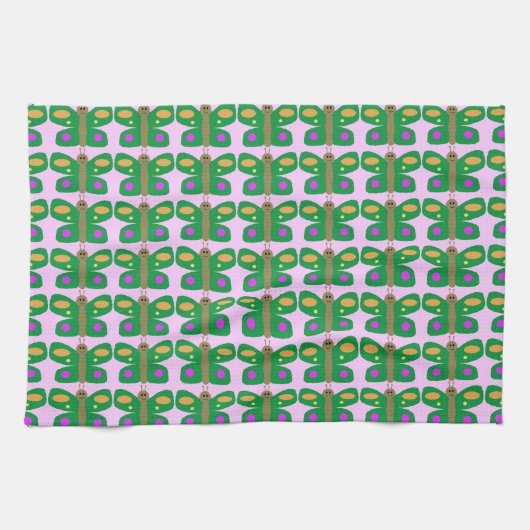 Handtuch aus grünem Schmetterling (Horizontal)