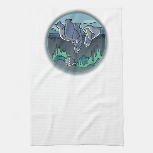 Handtuch aus Native Bear Art Polar Bärentuch (Vertikal)