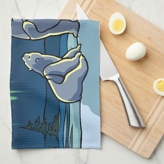 Handtuch aus Native Bear Art Polar Bärentuch (Viertel Falte)