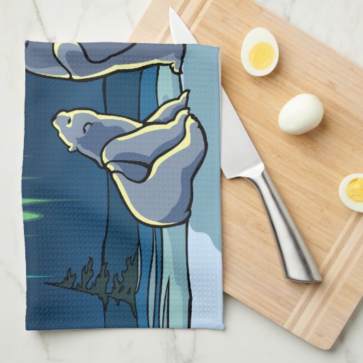 Handtuch aus Native Bear Art Polar Bärentuch (Viertel Falte)