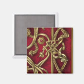 Handtuch aus rotem und goldhaltigem mittelalterlic magnet (Vorderseite/Rückseite)