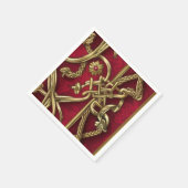 Handtuch aus rotem und goldhaltigem mittelalterlic serviette (Ecke)