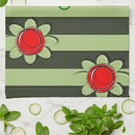 Handtuch aus roter Blume (Gefaltet)