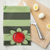 Handtuch aus roter Blume (Viertel Falte)