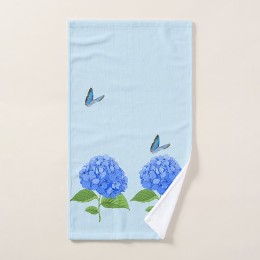 Handtuch aus Schmetterling und Hydrangea (Handtuch)