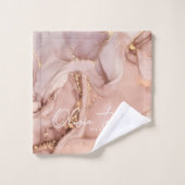 Handtuch aus weichem und schicken goldenen Marmor Badhandtuch Set (Waschlappen)