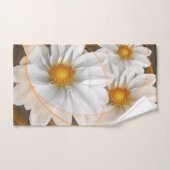 Handtuch Blume Weiß Schwarz Orange Badhandtuch Set (Handtuch)