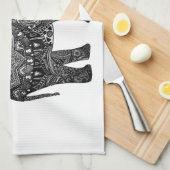 Handtuch-Buddha-Hennastrauch-Elefant-Klugheit Geschirrtuch (Viertel Falte)