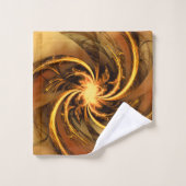 Handtuch Fraktal gefleckt gelb Badhandtuch Set (Waschlappen)