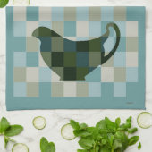 Handtuch für Schachbrettmuster (aquamarin) (Gefaltet)
