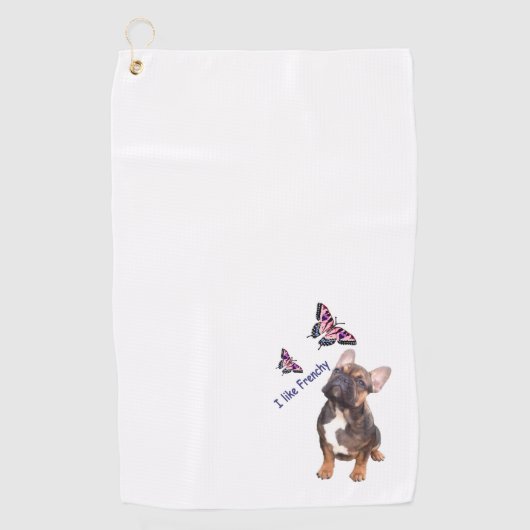 Handtuch Golf  französische Bulldogge (Vorderseite)