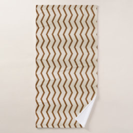 Handtuch in Beige und Brown Zigzag Badehandtuch
