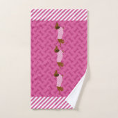 Handtuch in Rosa und Weiß, Dackel (Handtuch)