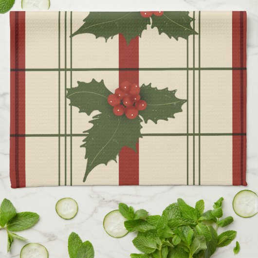 Handtuch in Rot und Grüntöne (Gefaltet)