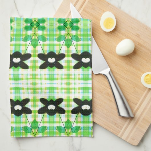 Handtuch Kariert (Viertel Falte)