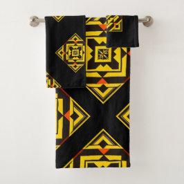 Handtuch mit Afro-Coll-Mustern. Afro Bath Badhandtuch Set