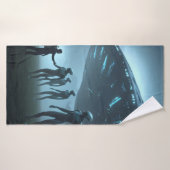 Handtuch mit Außerirdischen. Badehandtuch (Badehandtuch)