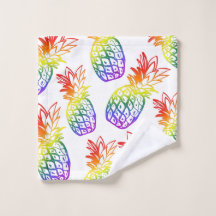 Handtuch mit einer lebendigen Ananas aus Regenboge