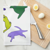 Handtuch mit farbigen Kätzchen (Viertel Falte)