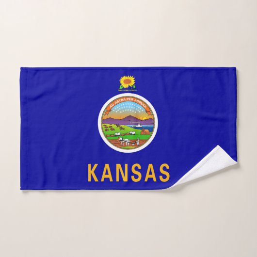 Handtuch mit Flag von Kansas Staat, USA (Handtuch)