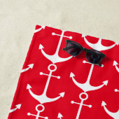 Handtuch mit rotem und weißem Ankermuster (Beispiel)