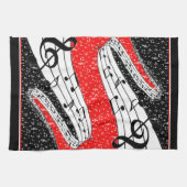 Handtuch mit roter und schwarzer Musik (Horizontal)
