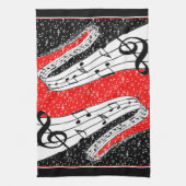 Handtuch mit roter und schwarzer Musik (Vertikal)