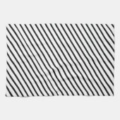 Handtuch mit schwarzem und weißem Diagonalstreifen (Horizontal)