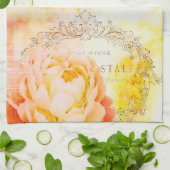 Handtuch mit Vintager Rose (Gefaltet)