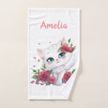 Handtuch nach Maß - Niedlicher KatzenCartoon mit B