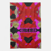 Handtuch oder Wash Tuch in Rot und Schwarz (Vertikal)