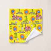 Handtuch-Set, #1 Happy Birthday First Birthday Badhandtuch Set (Waschlappen)