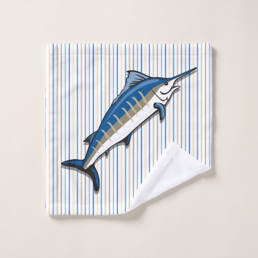 Handtuch Set - Blue Marlin Fischen (Waschlappen)