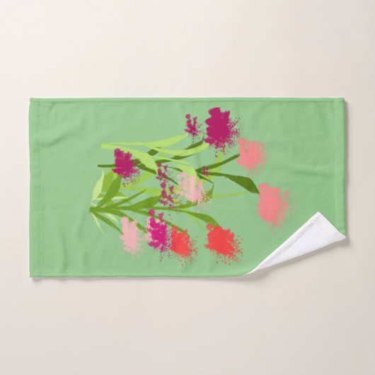 Handtuch Set Hellgrün mit Blume (Handtuch)