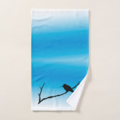 Handtuch Set - Hummingbird Silhouette auf Blue (Handtuch)