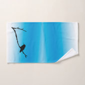 Handtuch Set - Hummingbird Silhouette auf Blue (Handtuch)