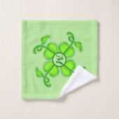 Handtuch-Set - ivy-Blätter mit Monogramm Badhandtuch Set (Waschlappen)