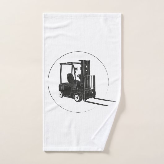 Handtuch Set mit Gabelstapler Grafik (Handtuch)