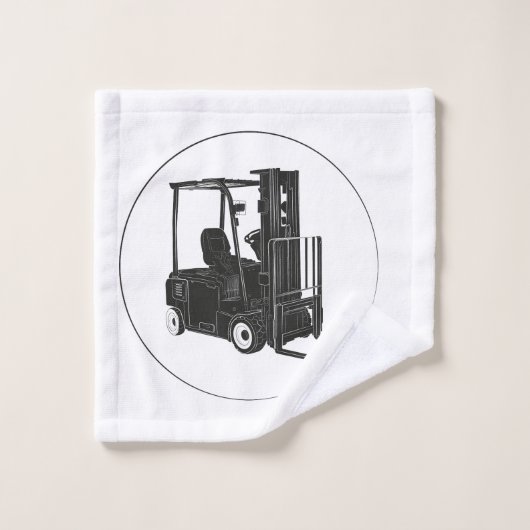 Handtuch Set mit Gabelstapler Grafik (Waschlappen)