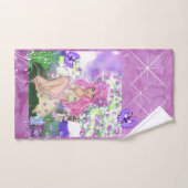 Handtuch Set mit Young Girl mit Blume (Handtuch)