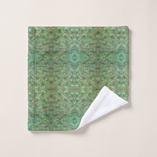 Handtuch Set - Pfauenfedern (Waschlappen)